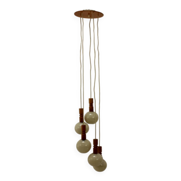 1970s Cascade Chandelier with Plastic Shades, Czechoslovakia