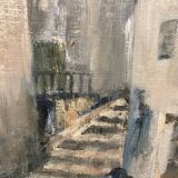 Vintage painting church steeple