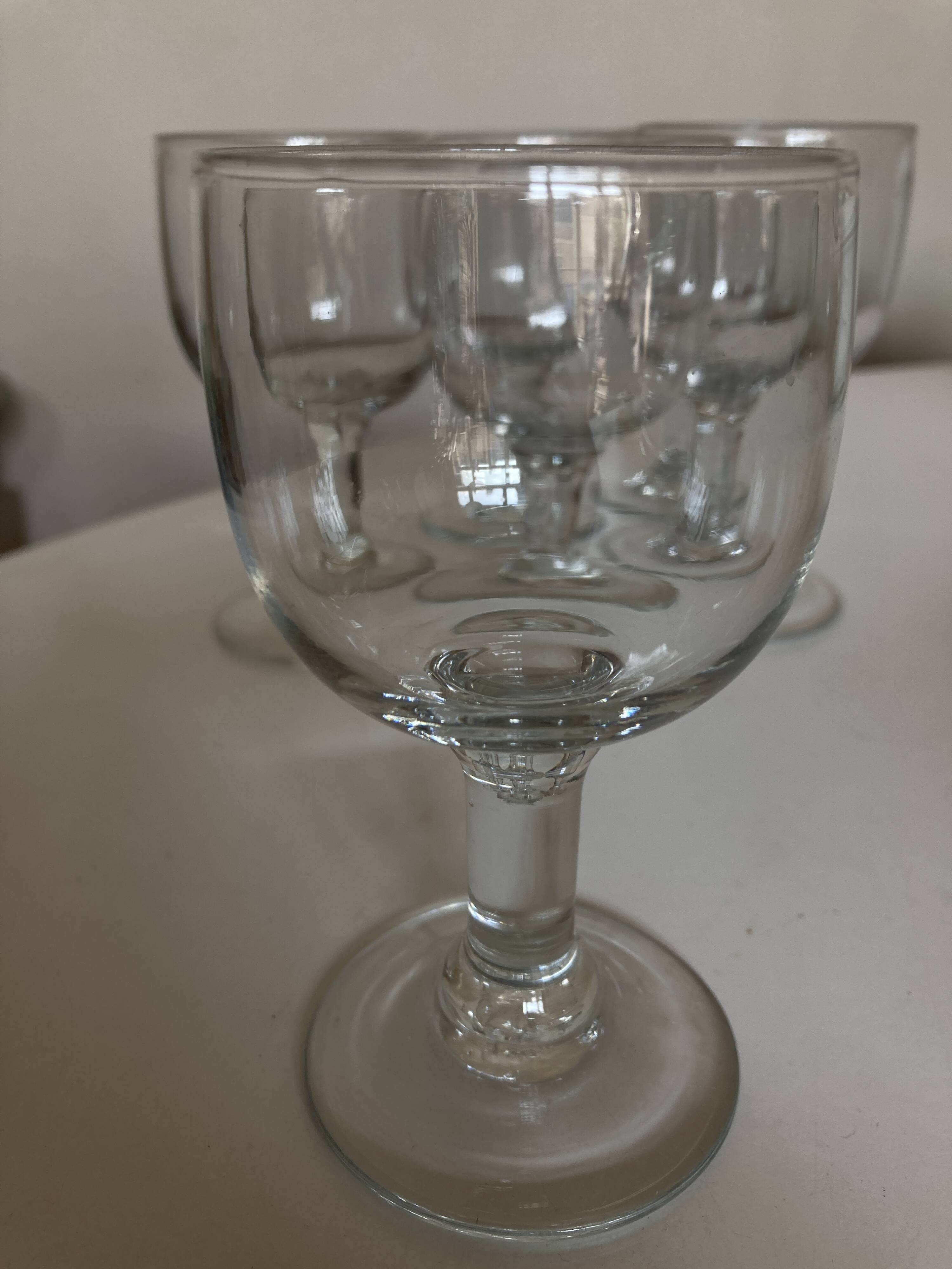 Set of 6 tulip glasses, 19th century