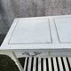 Console in painted wood, off-white patina, 3 drawers, lower shelf.
