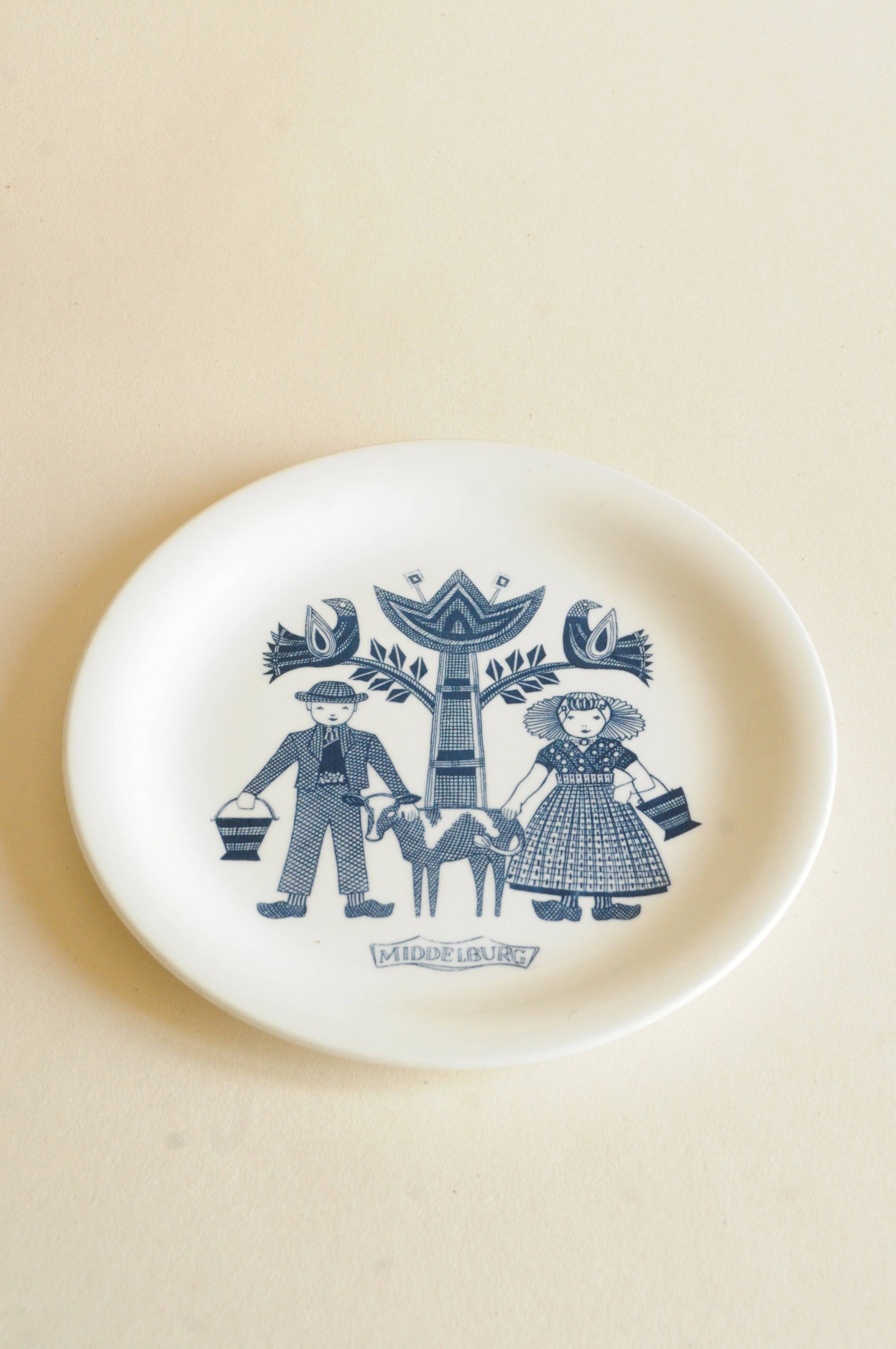 Royal Blue and White Dutch Vintage Folk Decor Plate Collection