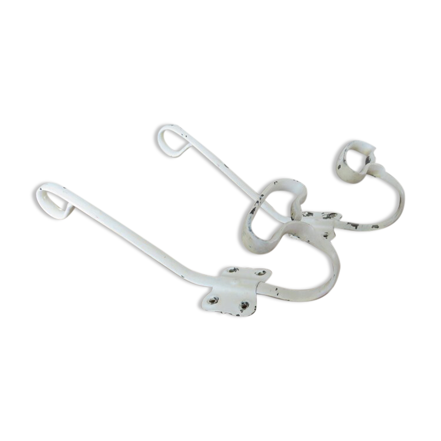 Pair of white metal hooks 30s 40s