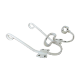 Pair of white metal hooks 30s 40s