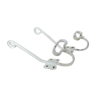 Pair of white metal hooks 30s 40s