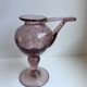 Biot bubble glass candle holder signed purple years 60-70