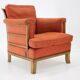 1930s art deco armchair with tabouret, czechoslovakia