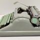 Hermes 3000 green blue typewriter