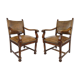Paire de fauteuils en cuir hollandais, années 1940
