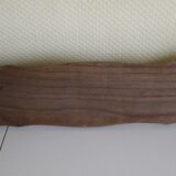 Wooden wall coat rack and its 4 wrought iron hangers, 60s