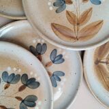 6 Vintage Grès du Marais dessert plates