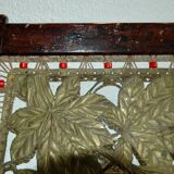 Pare-feu art-nouveau en bois et laiton
