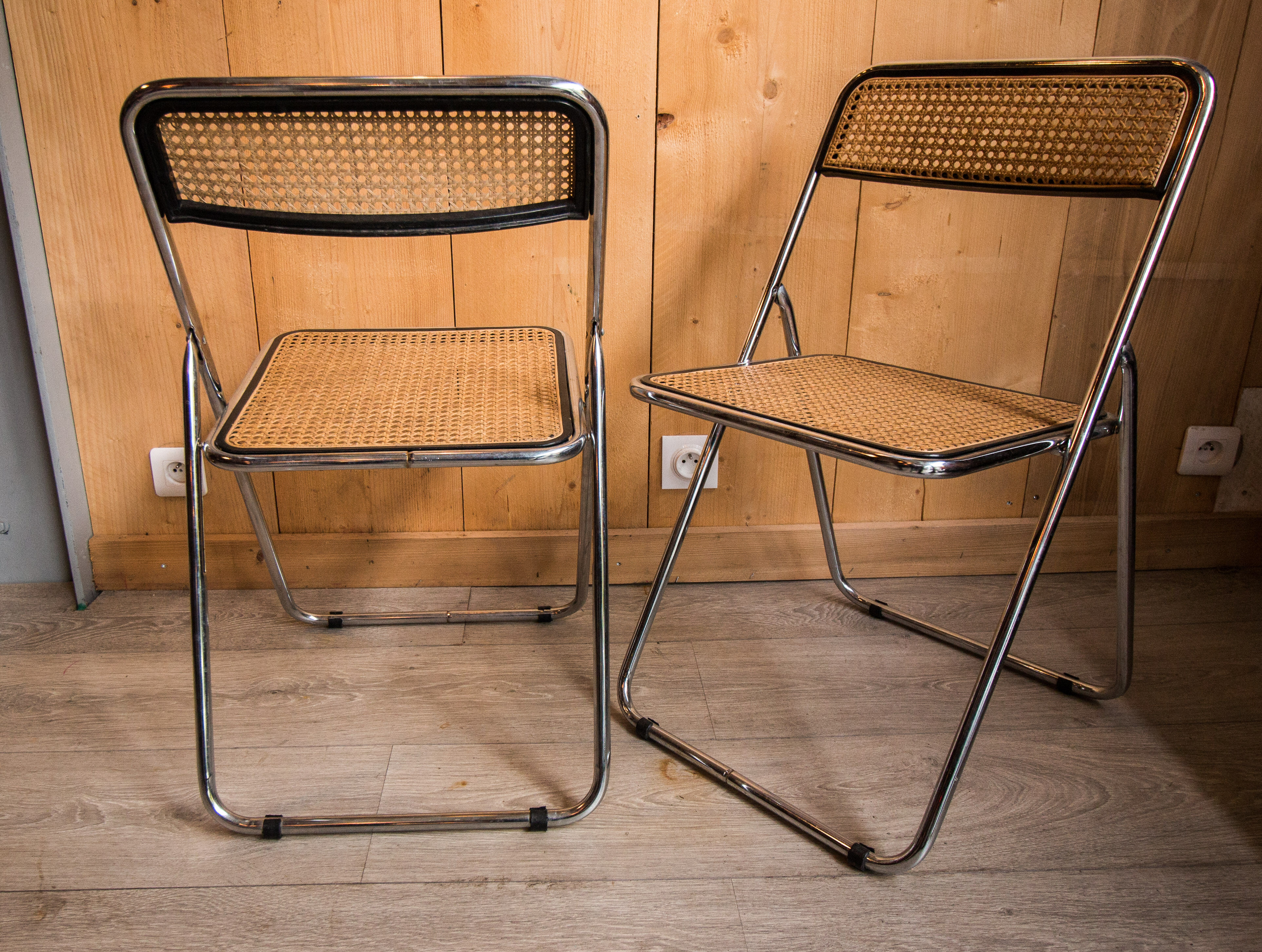 Pair of folding vintage chairs