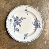 Clairefontaine - Léon Graves round dish in iron earth, "Chardonnerets" service, late 19th century