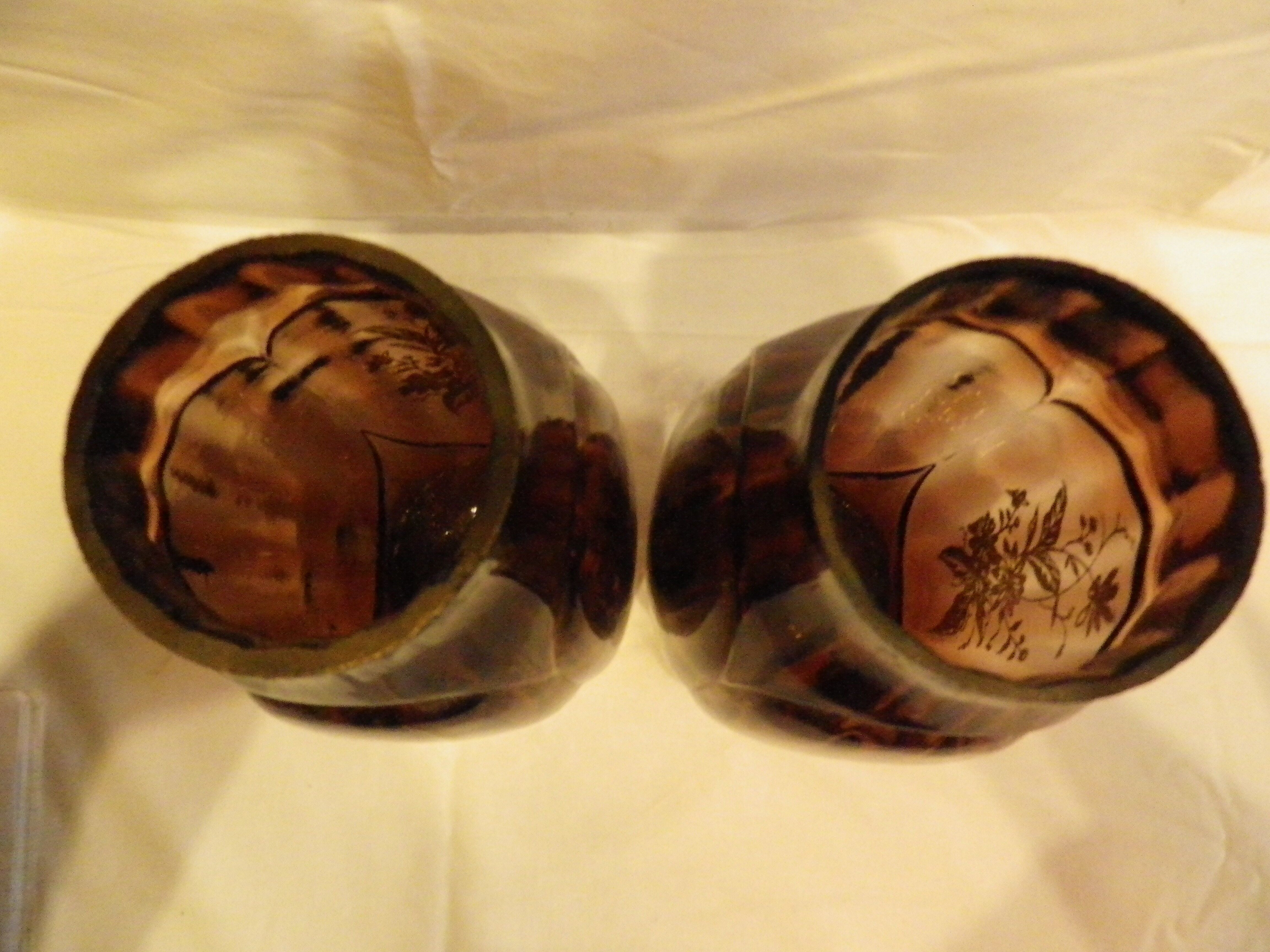 Pair of colored glass vases