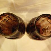 Pair of colored glass vases