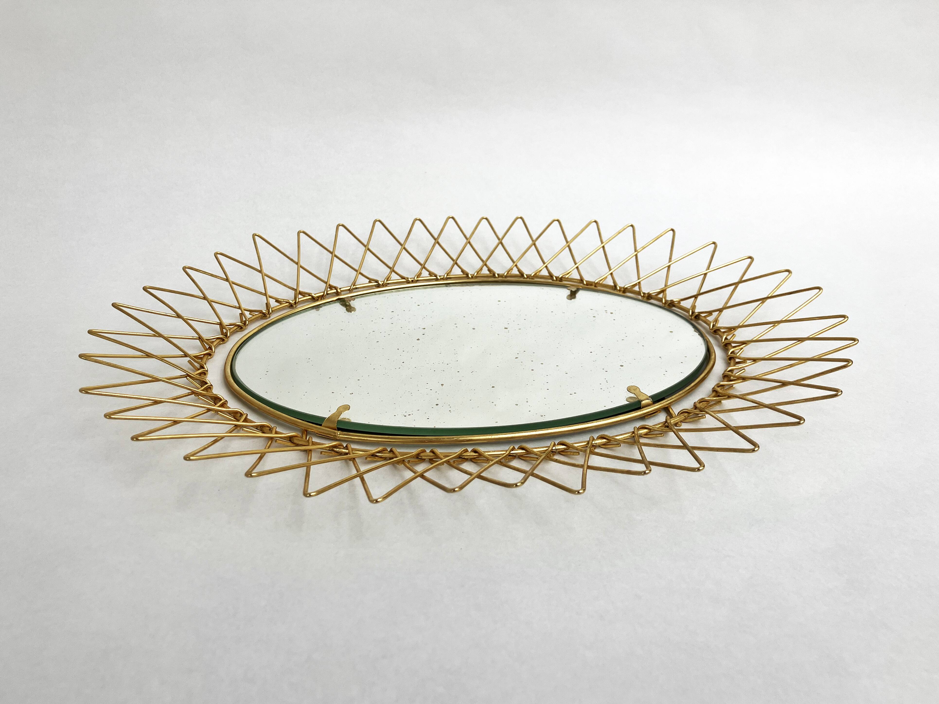 Erdecor Escaut retractable mirror tray • Gilded with fine gold • 1950