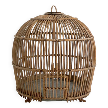 Vintage 60s rattan birdcage