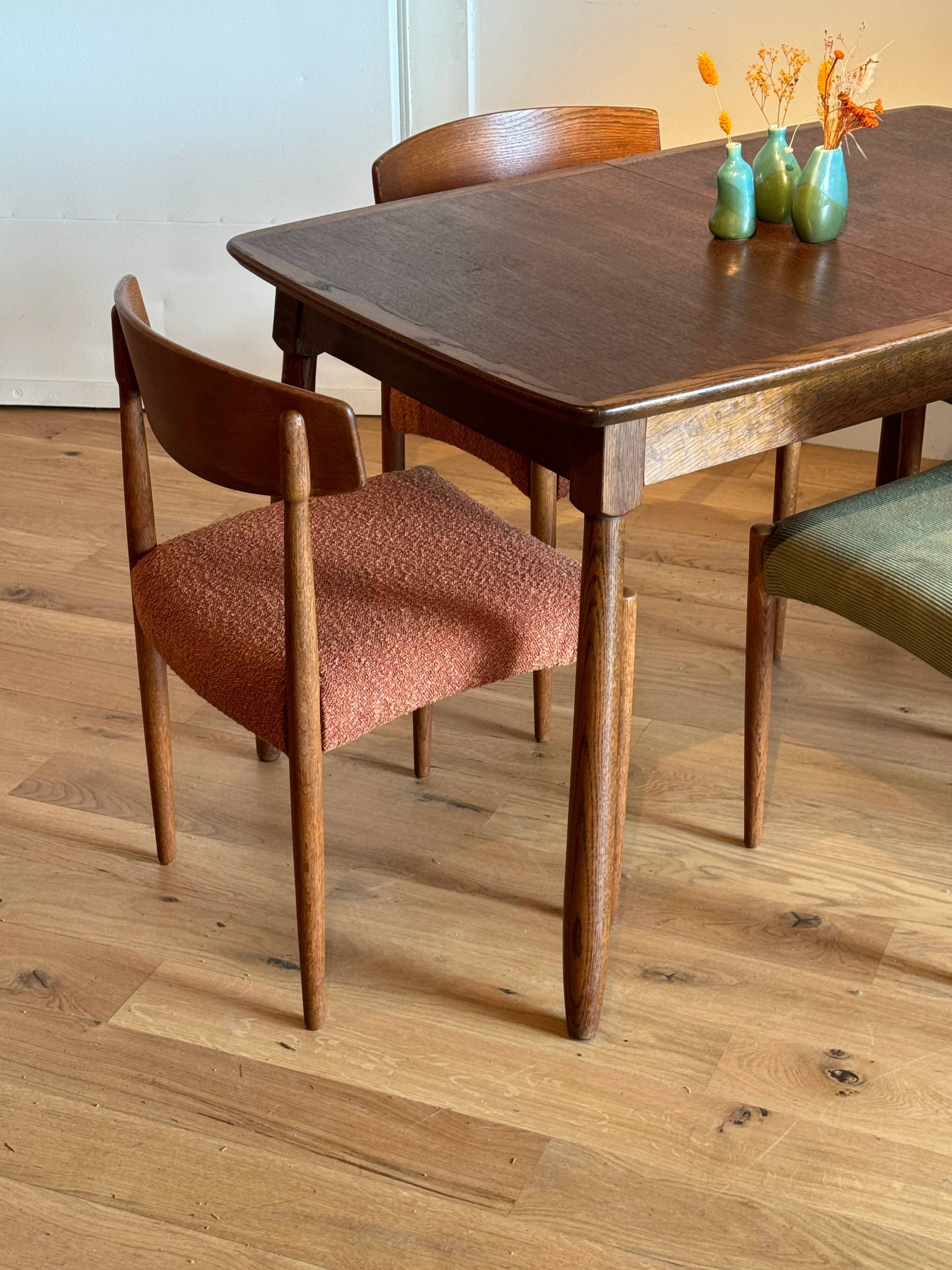 Vintage Scandinavian oak table "Mette"