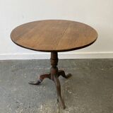 19th century antique oak round tilt top table