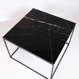 Coffee Table With Black Marble Top And Metal Frame