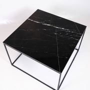 Coffee Table With Black Marble Top And Metal Frame