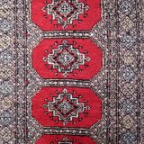 Mid-century vintage Uzbek Bukhara style wool runner 85cm x 241cm (1C1198)
