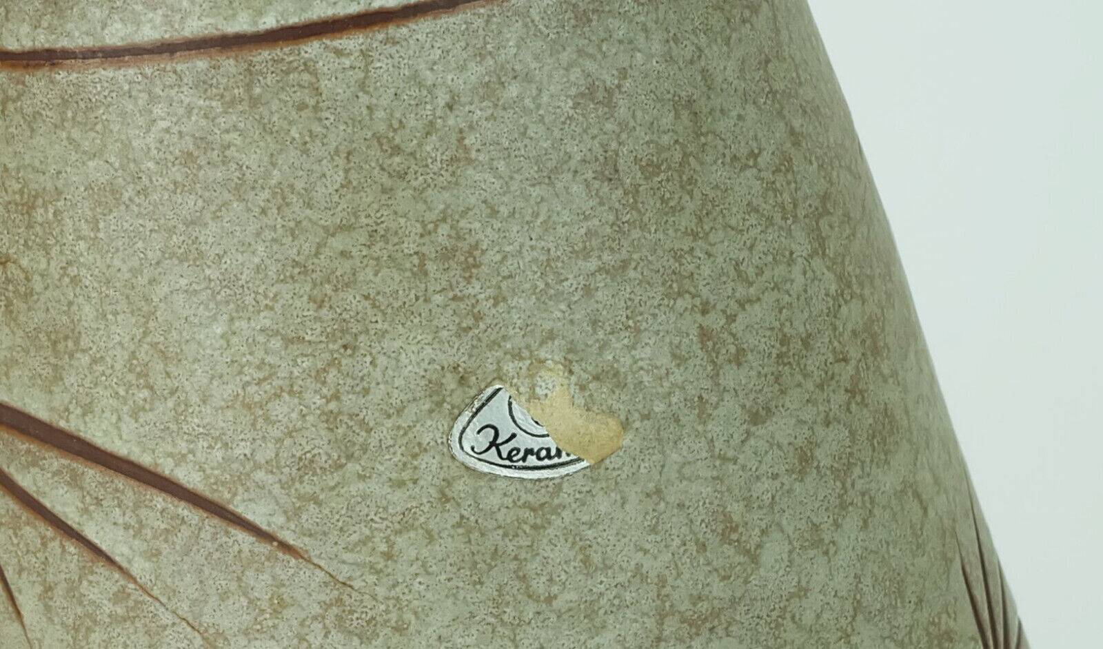 Early 1960s u-keramik mid century ceramic vase model no. 137/30 elephants and palmtrees decor