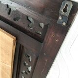 Vintage Indonesian teak shuttered mirror