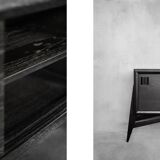 Mid-Century Modern Scandinavian Dark Raw Oak Sideboard with Wooden Handles, 1960s