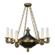 Empire-style chandelier in finely chiselled and gilded bronze