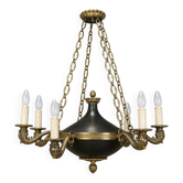 Empire-style chandelier in finely chiselled and gilded bronze