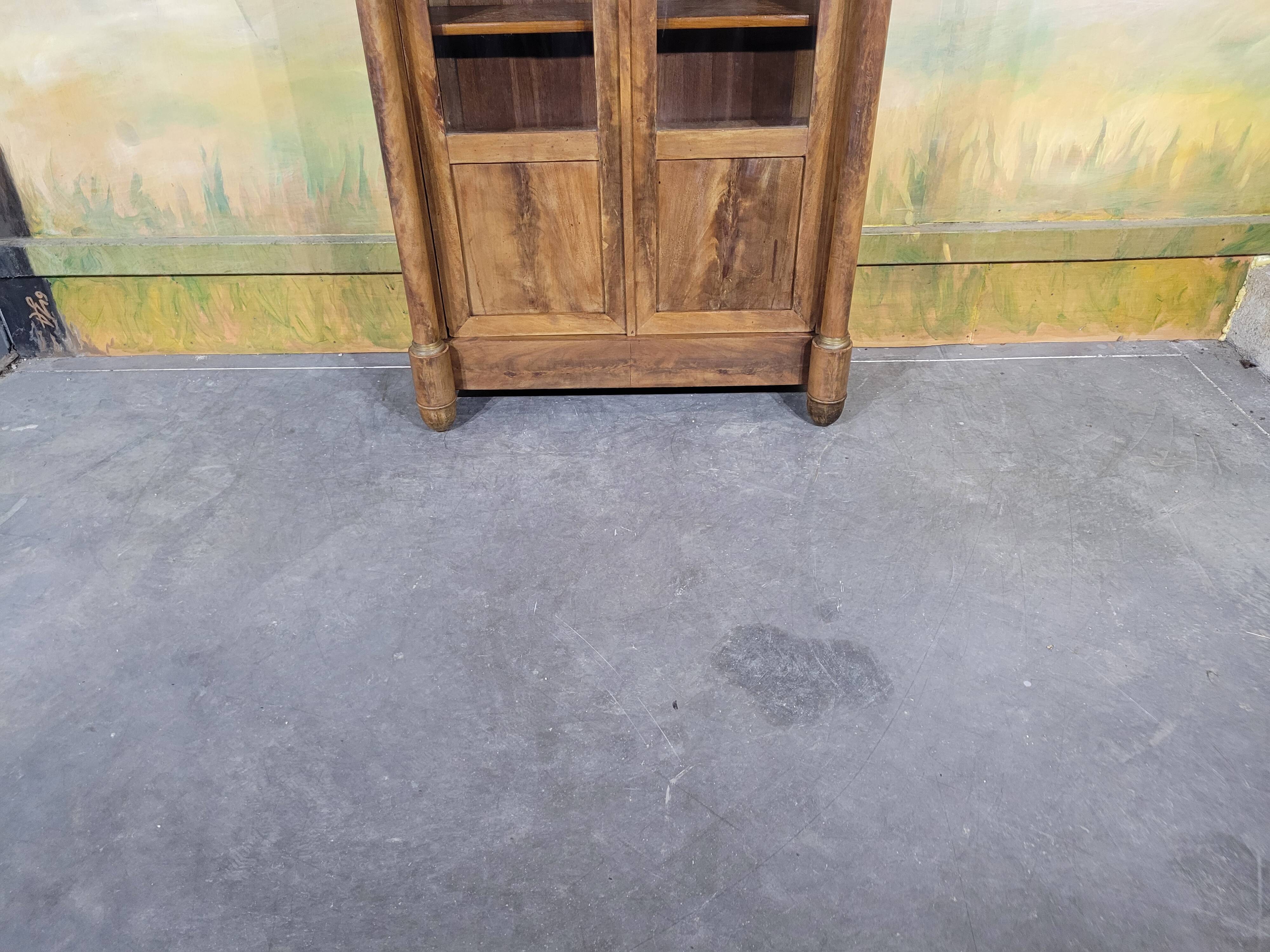 Petite bibliothèque empire en acajou