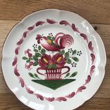 A set of 2 plates from the 19th century, L'Islettes earthenware, hand-painted decorations, rare