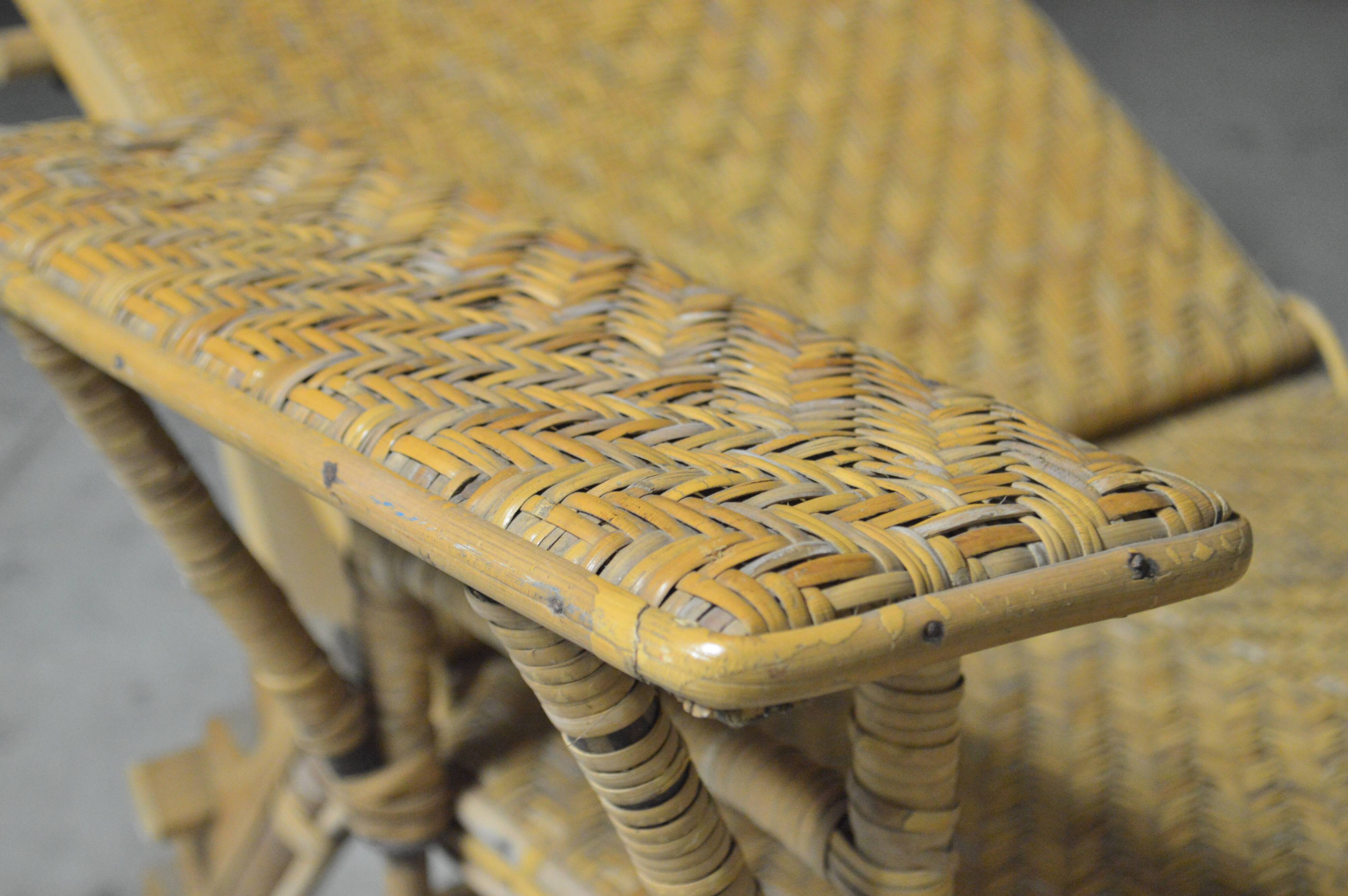 1960s rattan lounger