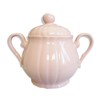 Sucrier vintage en céramique rose fabriqué par Salins France