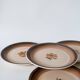 Set of 9 flat plates in Gien stoneware with flowers 1970