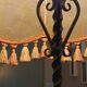 Black twisted iron lampstand with scrolled tripod base 1950/1960
