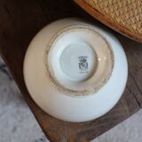 White earthenware bowl on foot Digoin Sarreguemines