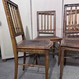 Série de quatre chaises style Louis XVI en bois sculpté