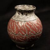 Textured glazed stoneware ball vase by Jérôme Massier, Vallauris