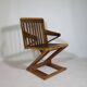 Zig Zag Vintage Chair Unique Piece Z Chair Solid Armchair, 70s 80s