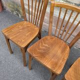 Lot de 4 chaises viennoise bois courbé restaurant paris bistrot baumann 70s