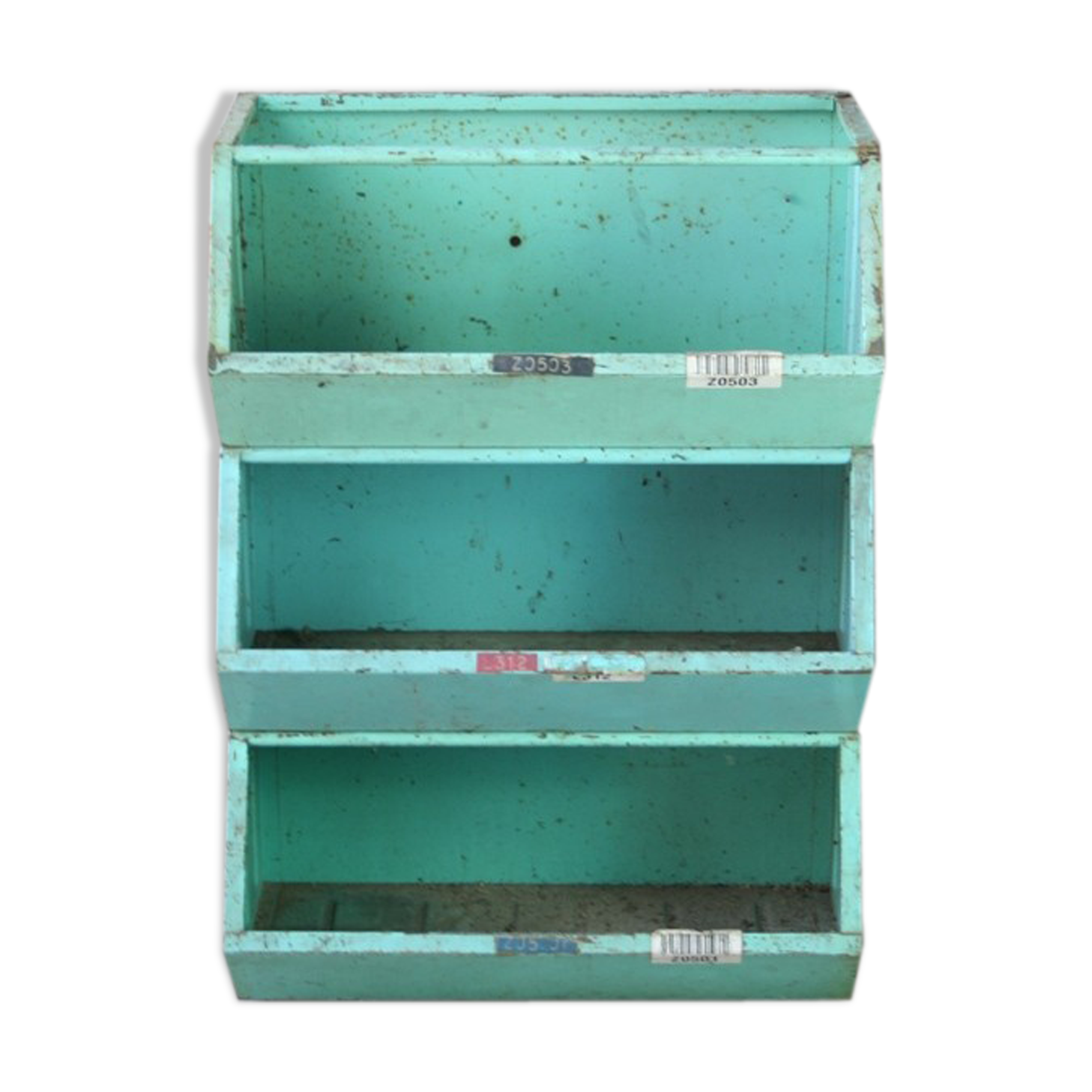 Industrial craft furniture bin storage locker stackable 1950