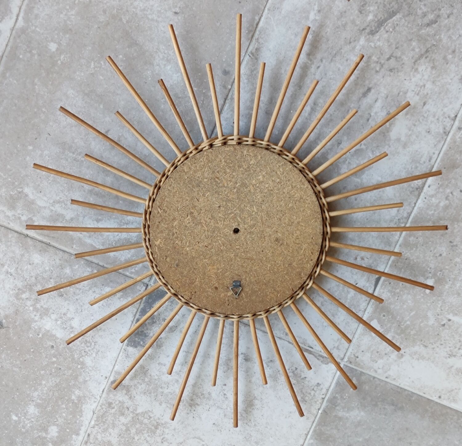 Vintage rattan sun mirror