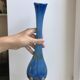 Colorful blue Murano blown glass vase 60s-70s