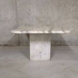 Vintage coffee table in white marble 70s