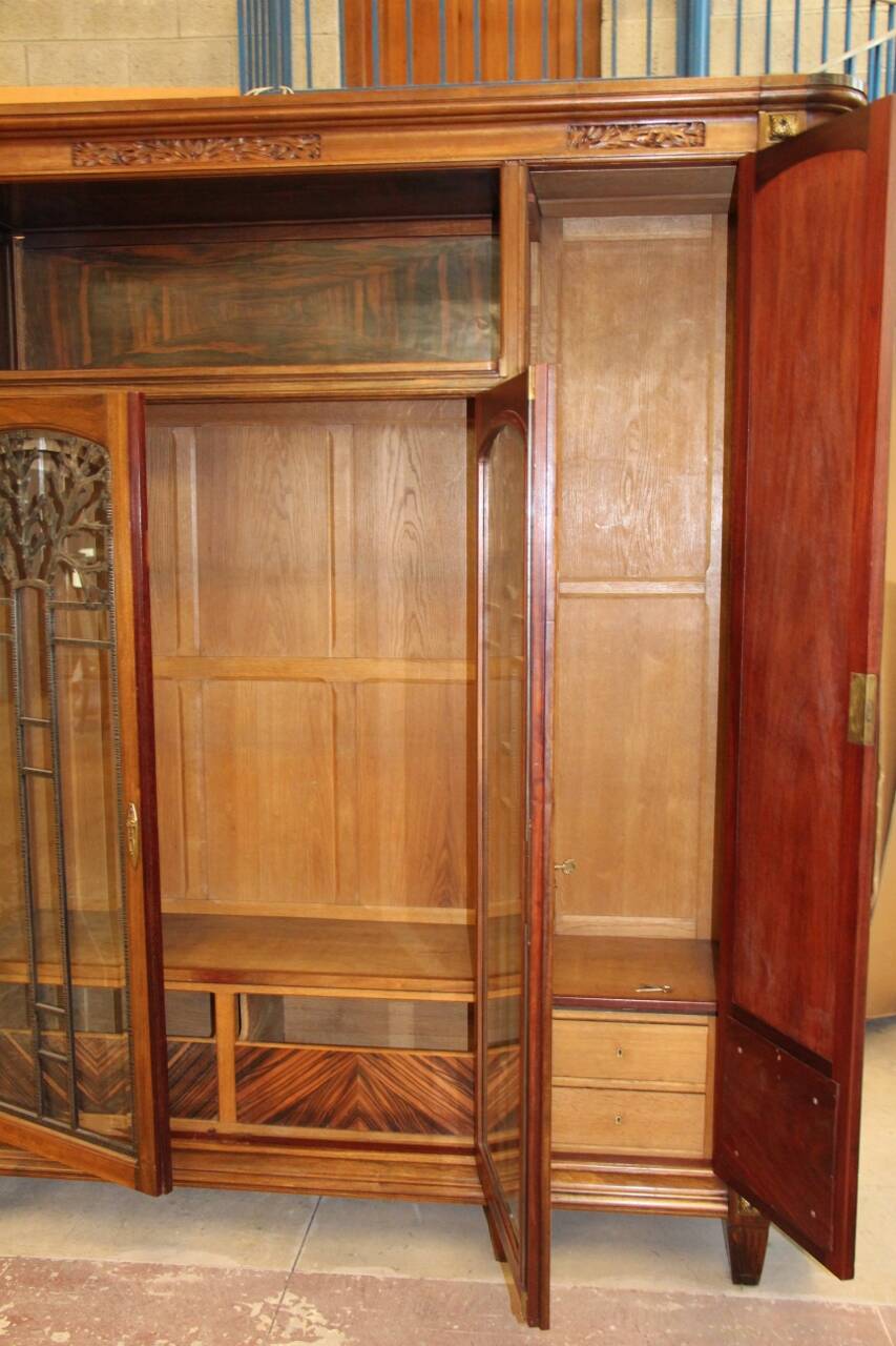 Art Deco period bookcase signed by Jules Cayette Nancy