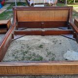 Rattan and bamboo bed and side tables