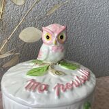 Pot chouette hibou en barbotine - céramique zoomorphe