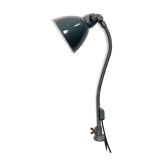Industrial Grey Enamel Gooseneck Desk Lamp from Siemens, 1950s